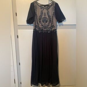 Adrianna Papell Midnight Silver A-line Dress - Size 14P